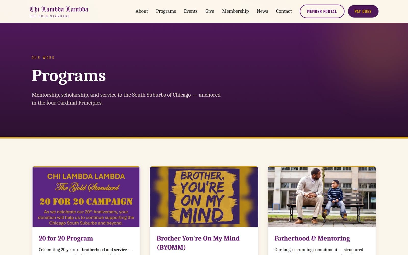 Chi Lambda Lambda community programs page